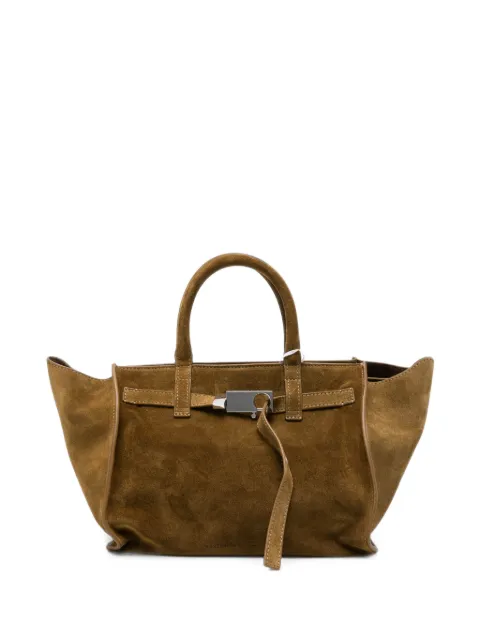 Benedetta Bruzziches suede buckled-detail tote bag Brown 0147195