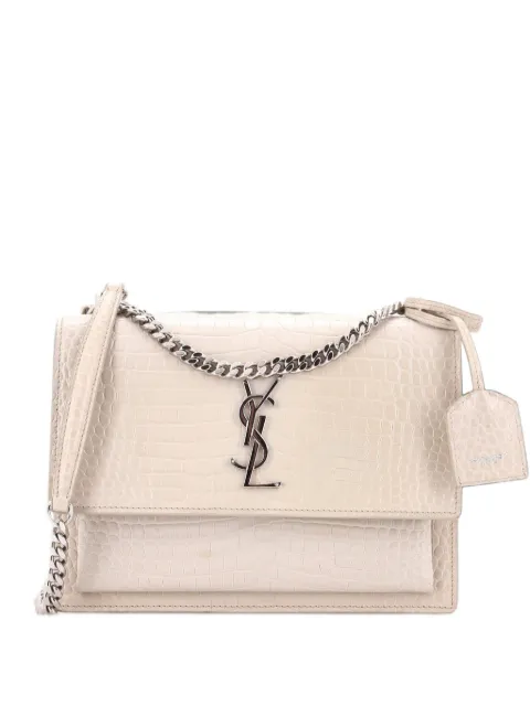 Saint Laurent Pre-Owned Sunset Crocodile Embossed Leather Medium crossbody bag Neutrals 5XP51HAIDO7OY0K7