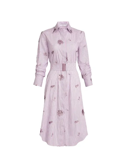 Silvia Tcherassi Kendi sequin-embellished striped shirt midi dress White ST261450PINK