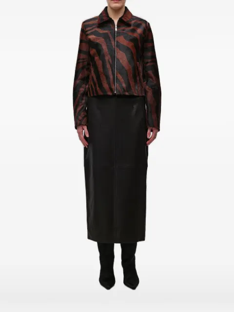 SIMKHAI Daria zebra-print jacket Black 5266019PZEBRA