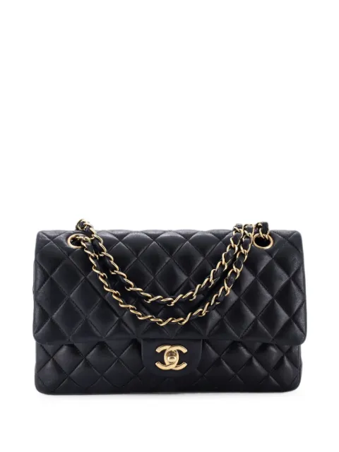 CHANEL Pre-Owned Classic Double Flap Bag Quilted Lambskin Medium shoulder bag Black 7TBCTWCBERI01FED