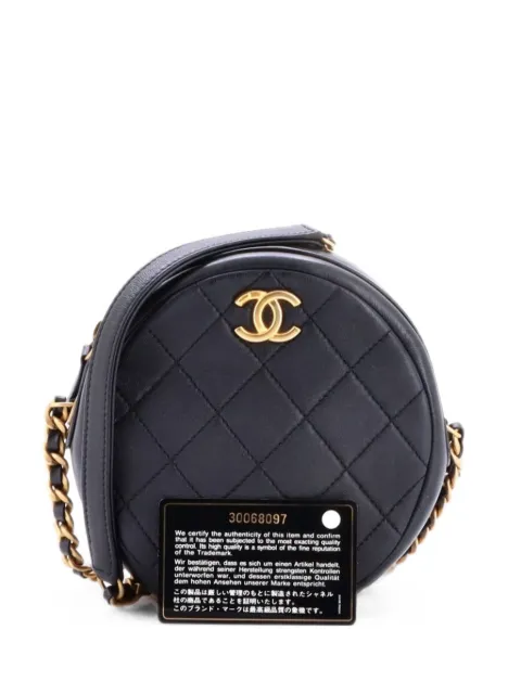 CHANEL Pre-Owned Round Chain Quilted Caviar Small crossbody bag Black KELWMCT3HY2UKAXQ