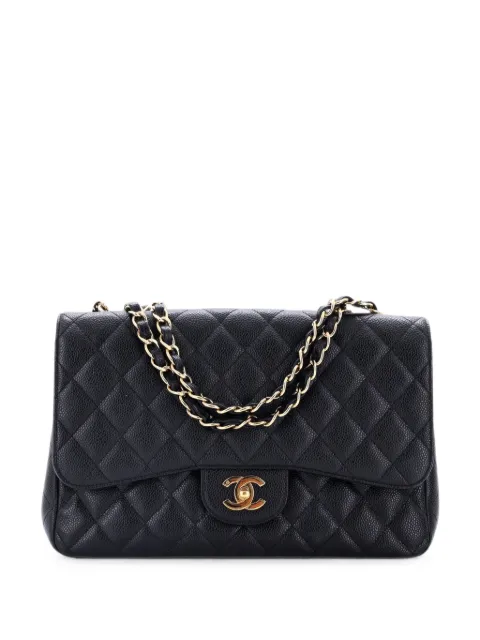 CHANEL Pre-Owned Classic Single Flap Bag Quilted Caviar Jumbo shoulder bag Black 7SZNQ2KF7NYL1JOJ