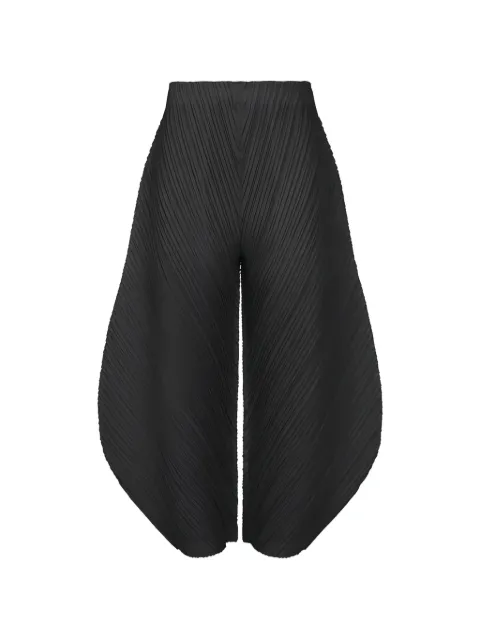 Pleats Please Issey Miyake Thicker Bottoms 1 pleated tapered trousers Black PP68JF373