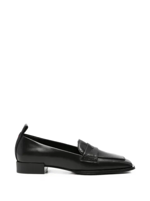 Aeyde square-toe leather loafers Black A11FL0098002001226