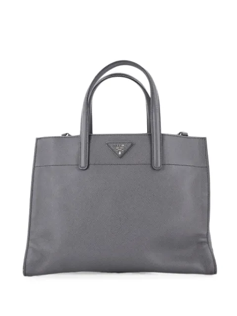 Prada Pre-Owned Soft Triple Pocket Convertible Saffiano Leather tote bag Grey QD3PAOQ5BSF94ALP