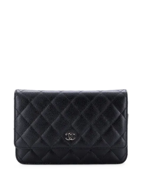 CHANEL Pre-Owned Wallet on Chain Quilted Caviar crossbody bag Black UAS990YXMUMD5OQV