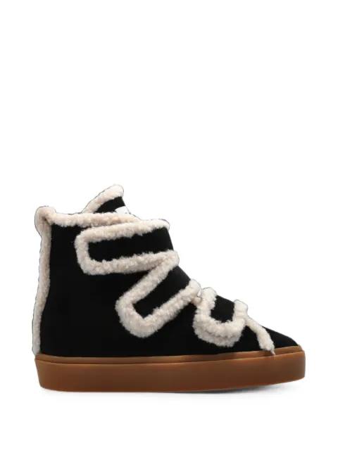Inuikii Shearling touch-strap Wedge touch-strap sneakers Black 10010040151