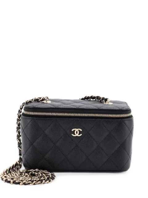 CHANEL Pre-Owned Classic Vanity Case with Chain Quilted Caviar Small crossbody bag Black FLHBPP6U6EUZ1KUX