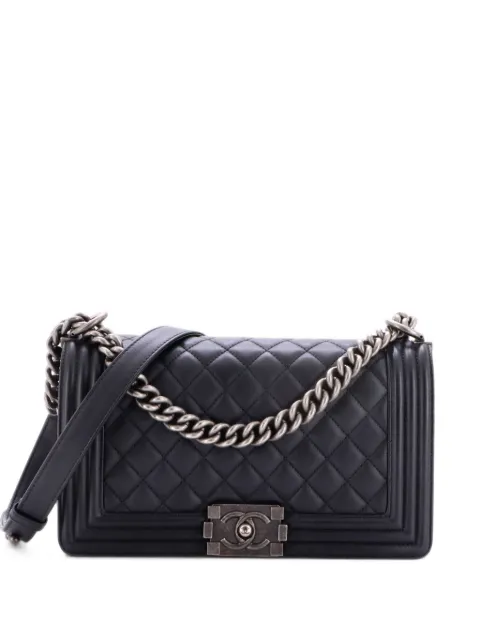 CHANEL Pre-Owned Boy Flap Bag Quilted Calfskin Old Medium shoulder bag Black NCNCCCS2CNPHGC92