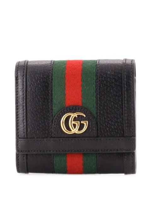 Gucci Pre-Owned Ophidia Card Case Wallet Leather small wallets Black XKTDA8HRFOXTUO8R