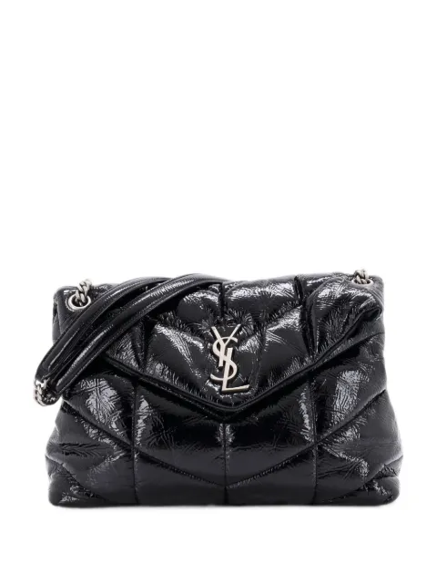 Saint Laurent Pre-Owned Loulou Puffer Quilted Patent Medium shoulder bag Black 2DB8TCB64MZSY58H