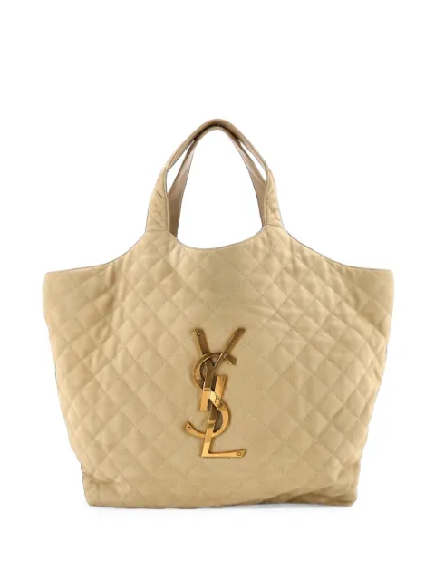 Saint Laurent Pre-Owned Icare Shopping Quilted Nubuck Maxi tote bag Neutrals 618ONTU1MDBFSD0E