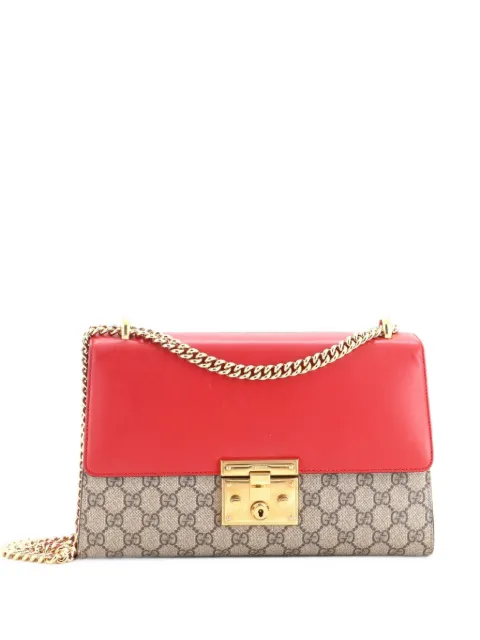 Gucci Pre-Owned Padlock GG Coated Canvas and Leather Medium shoulder bag Red KO18ZN6AS38NYG2I