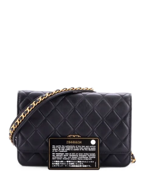 CHANEL Pre-Owned Chain Infinity Wallet on Chain Quilted Lambskin crossbody bag Black KOZ26E2BB3TD9ZZJ