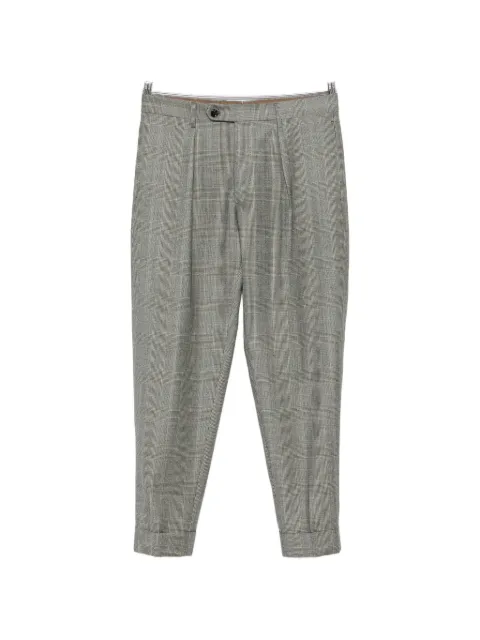 Berwich Prince of Wales check pleated trousers Grey CHIAIAAN1646