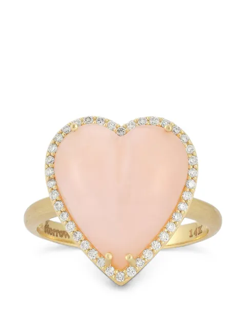 Storrow Jewelry large Alana pink opal and diamond heart ring Gold JK26RGLPO