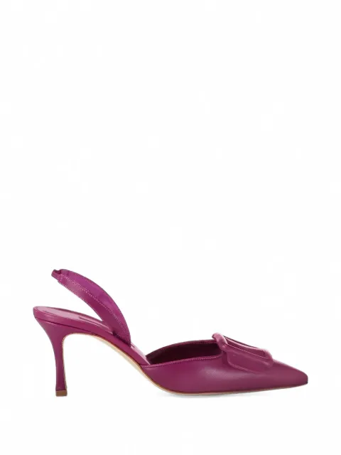 Manolo Blahnik Maysli buckle-detail slingback pumps Purple 21902540039PURPLE