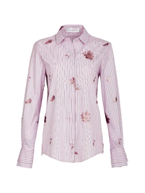 Silvia Tcherassi Linette sequin-embellished striped blouse Pink ST261446PINK