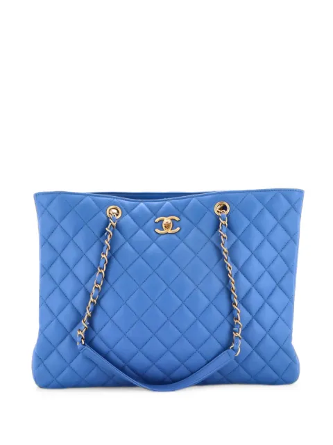 CHANEL Pre-Owned Classic CC Shopping Quilted Calfskin Large tote bag Blue K1F8NP2OEEWRFRER
