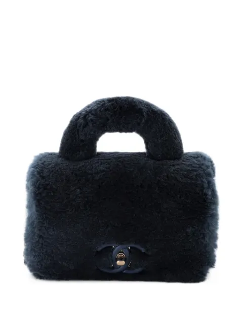 CHANEL Pre-Owned Paris-Cosmopolite Top Handle Bag Fur Small satchel Blue X3K7PDG4MFVXUOY9