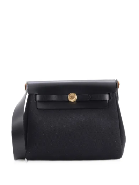 Hermès Pre-Owned Herbag Zip Toile and Leather 20 shoulder bag Black TQFO7YO70FNM9YN2