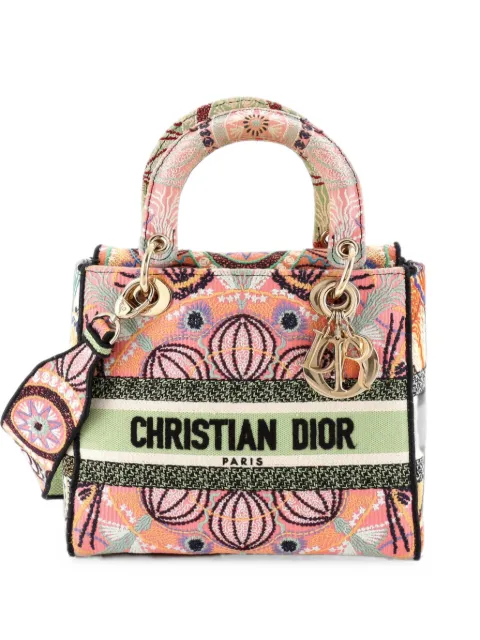 Christian Dior Pre-Owned Lady D-Lite Bag Embroidered Canvas Medium satchel Multicolour TPWBD2LCC1FJ0E8K