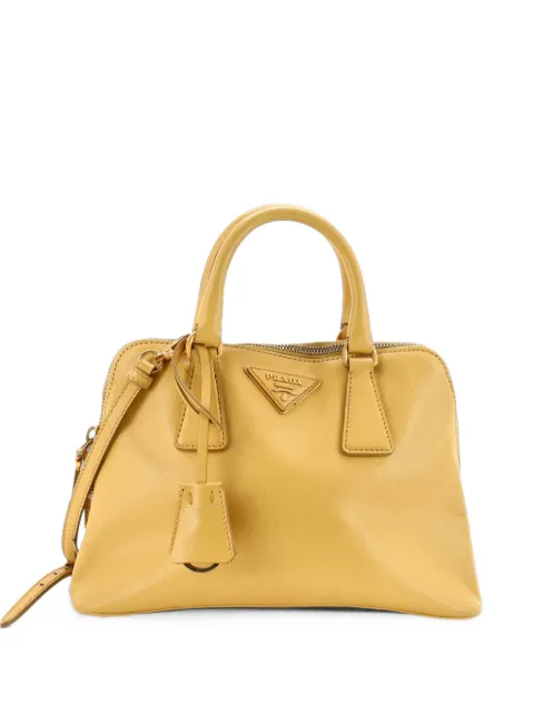Prada Pre-Owned Promenade Bag Saffiano Leather Small satchel Yellow MQ22E9FVNWP55Y6H