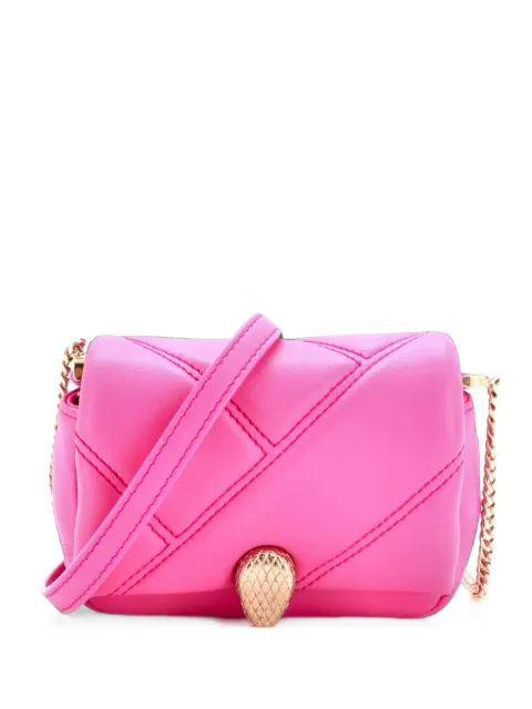 Bvlgari Pre-Owned Serpenti Cabochon Shoulder Bag Diagonal Quilted Leather Micro crossbody bag Pink MQV8C7H1T2T0Z8D1