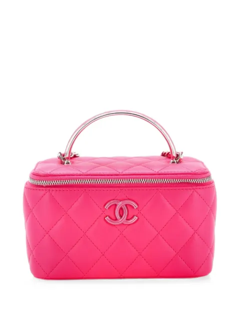 CHANEL Pre-Owned Classic Top Handle Vanity Case with Chain Quilted Lambskin Small crossbody bag Pink JUWNZ2EZMKJM2O96