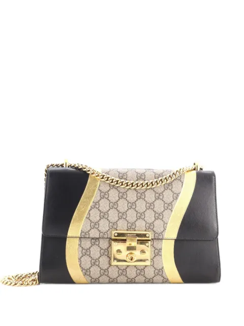 Gucci Pre-Owned Padlock GG Coated Canvas and Leather Medium shoulder bag Black 7DJNAQUVIMV5OBHD