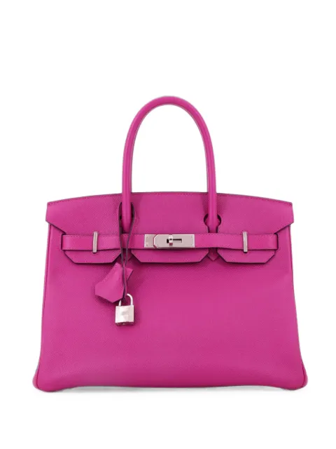Hermès Pre-Owned Birkin Handbag Pink Epsom with Palladium Hardware 30 satchel Pink ANZA6T69YD19W2QG