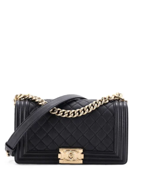 CHANEL Pre-Owned Boy Flap Bag Quilted Caviar Old Medium crossbody bag Black AFFQCIT44CGC82OI