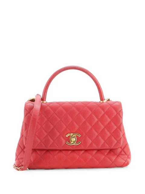 CHANEL Pre-Owned Coco Top Handle Bag Quilted Caviar Small crossbody bag Red 1XO0XYRNY9H853IP