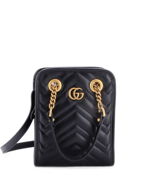 Gucci Pre-Owned GG Marmont Handle Matelasse Leather Mini crossbody bag Black ESCL6WGBPDAK543P