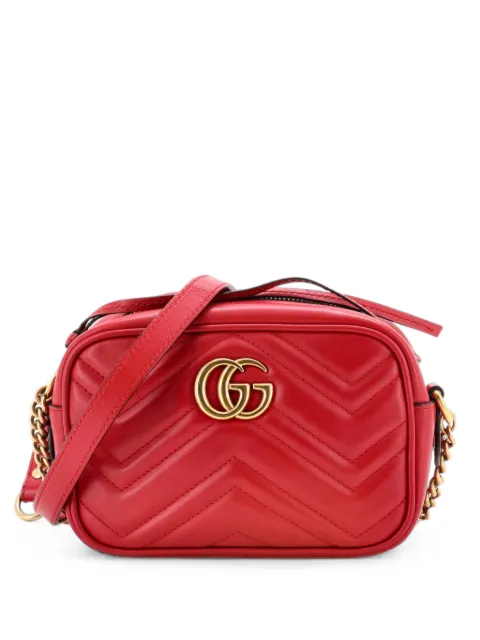 Gucci Pre-Owned GG Marmont Shoulder Bag Matelasse Leather Mini crossbody bag Red ADQOS7N72TGFJTCZ