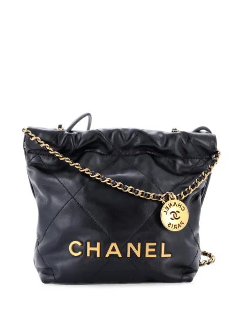 CHANEL Pre-Owned 22 Chain Hobo Quilted Calfskin Mini crossbody bag Black GZOQ33DPDBLQBRLO