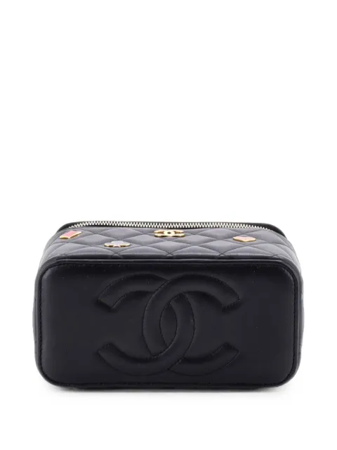 CHANEL Pre-Owned Coco Casino Vanity Case with Chain Quilted Lambskin Small pouch Black 4H7EGH4DEICUQDNI