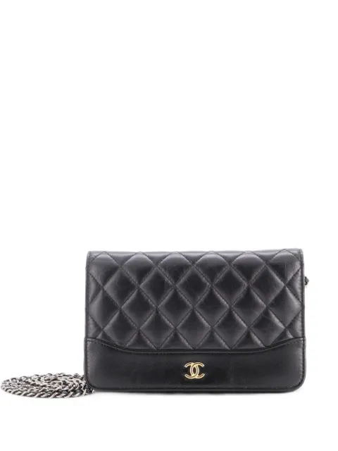 CHANEL Pre-Owned Gabrielle Wallet on Chain Quilted Aged Calfskin crossbody bag Black 4IKRFYG5RFQQLR2U