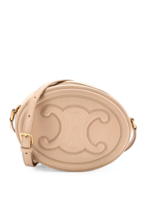 Celine Pre-Owned Triomphe Oval Leather crossbody bag Neutrals GU2BUYIFTVISMZRB