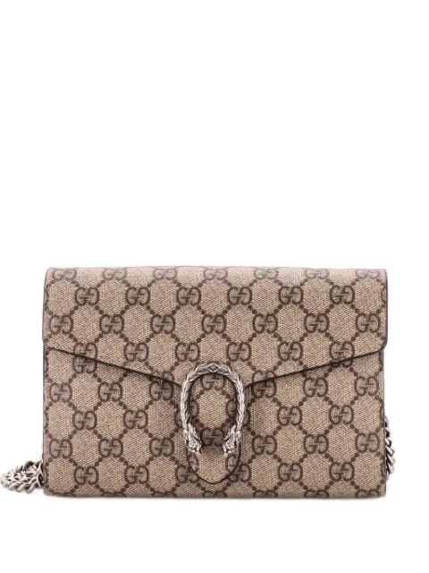 Gucci Pre-Owned Dionysus Chain Wallet GG Coated Canvas Small crossbody bag Brown EDN8DGE1MV9UW454