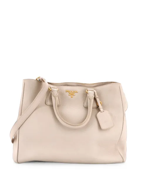 Prada Pre-Owned Convertible Shopper Vitello Daino Large tote bag White E6K2HKZJTF95ZUIR