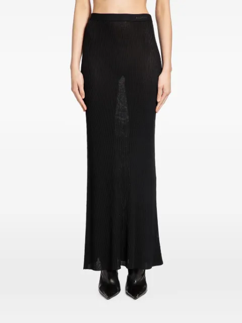 Balenciaga sheer rib-knit skirt Black 857236T5237