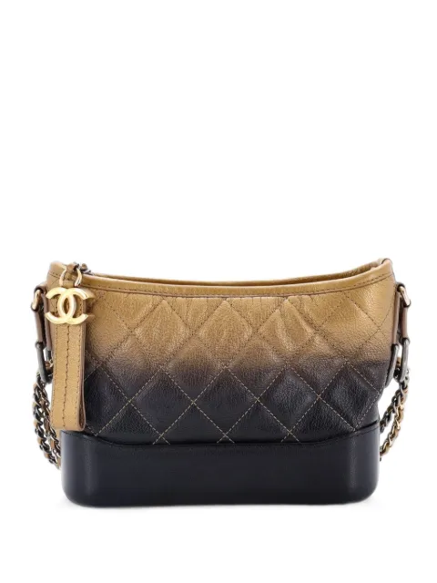 CHANEL Pre-Owned Gabrielle Quilted Ombre Goatskin Small hobo bag Black 6X5X5XWVOBCV3GPV