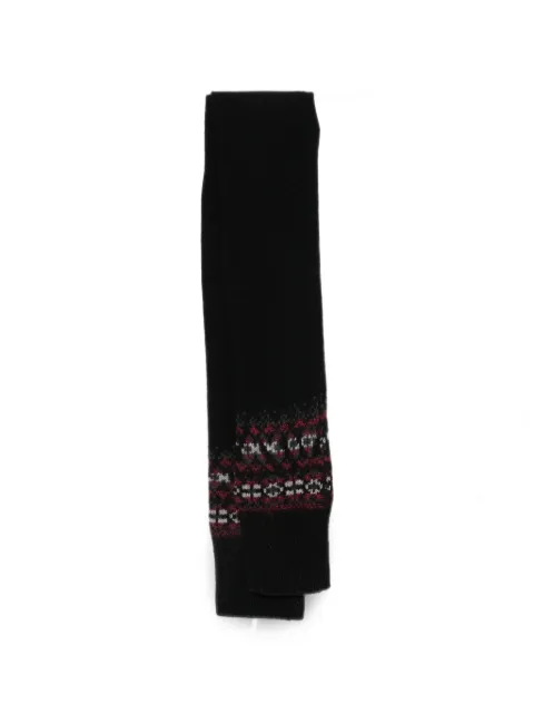 Yohji Yamamoto fair isle knit scarf Black HWK241881