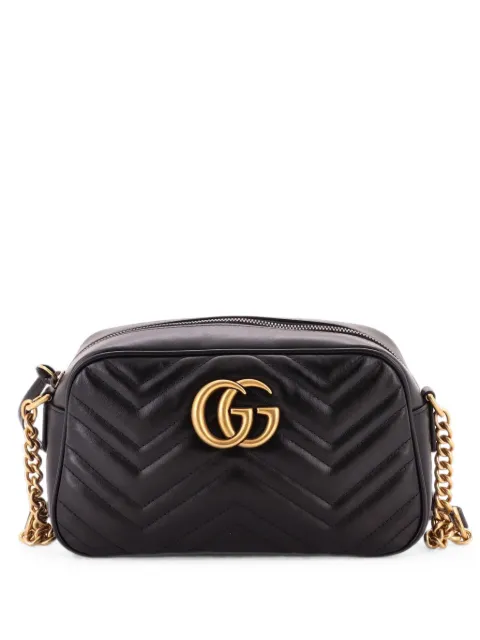 Gucci Pre-Owned GG Marmont Shoulder Bag Matelasse Leather Small crossbody bag Black 6MVZUFAKYXEI02NO