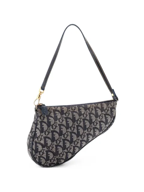 Christian Dior Pre-Owned Vintage Saddle Bag Diorissimo Canvas Mini clutch bag Blue 6IDQ2C23IS1CF0TC