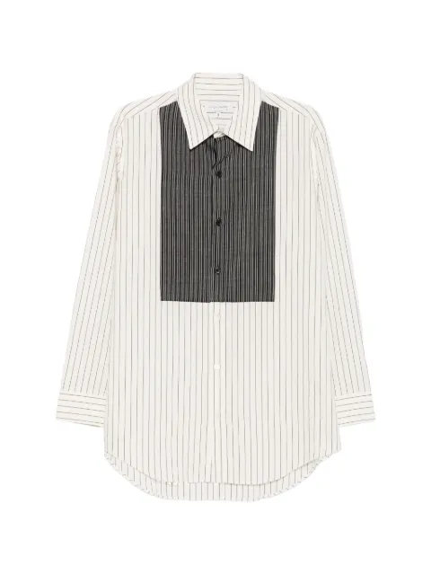 Yohji Yamamoto vertical-stripe panelled shirt White HWB42828