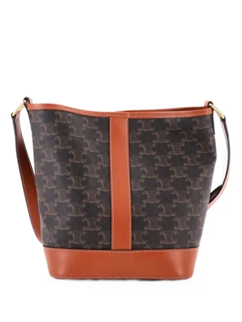 Celine Pre-Owned Triomphe Coated Canvas Small bucket bag Brown 6HWPM4DEAPGVQHJT