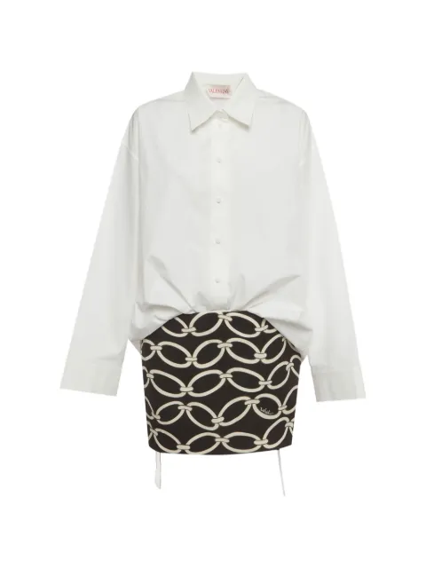 Valentino Garavani Pre-Owned chain-print shirt dress White 1410005